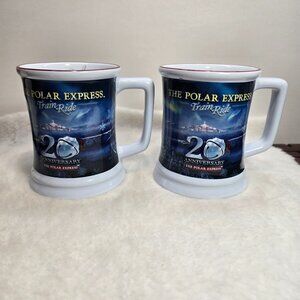 NWOT The Polar Express Train Ride Mug Believe 20th Anniversary ❄️ Set Of 2